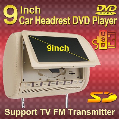 car headrest dvd players 9 beige