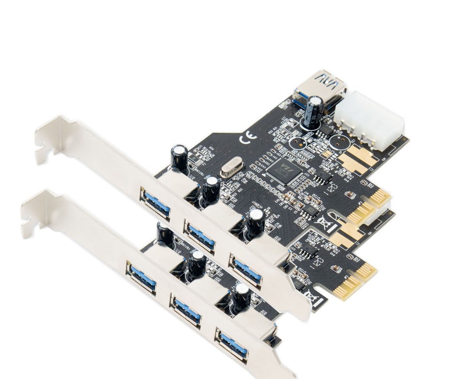 Lot of 2, USB 3.0 PCI Express Card, 3+1 Ports, ExPower, free Low 
