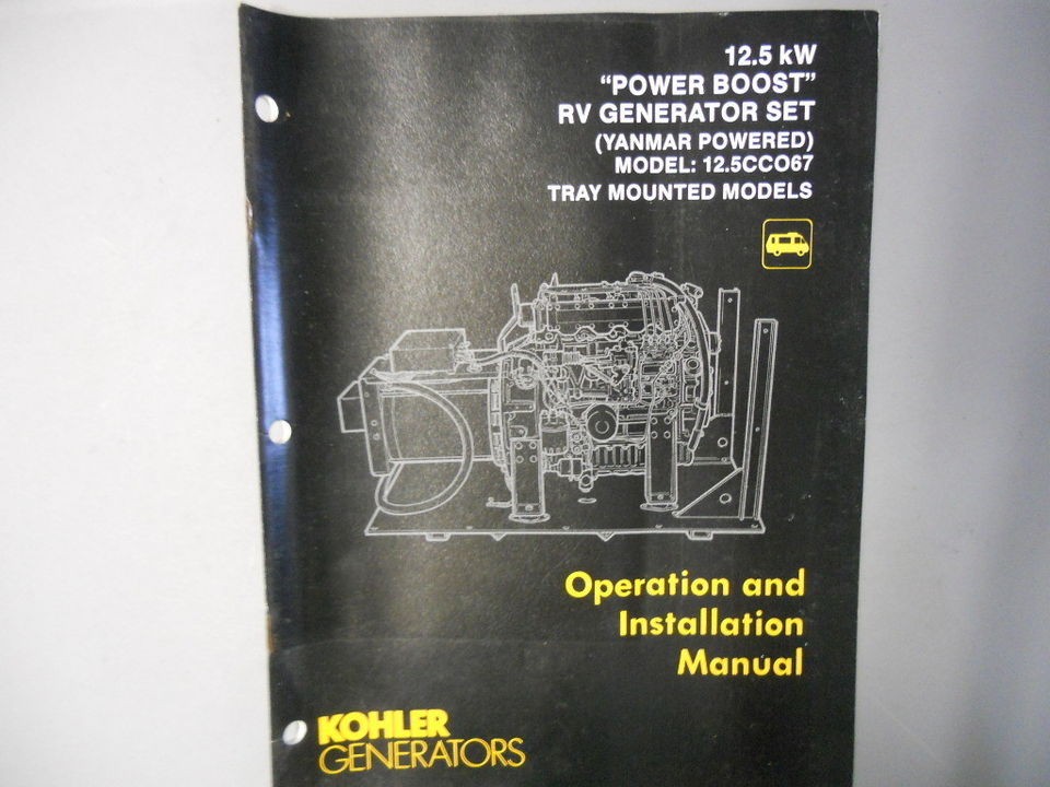 Kohler Generator Operation Installation Manual 12.5 Power Boost Tray 