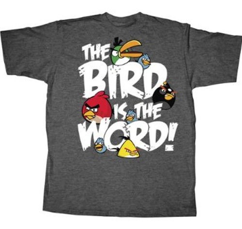 Angry Birds T Shirt Licensed Bird Is The Word Adult