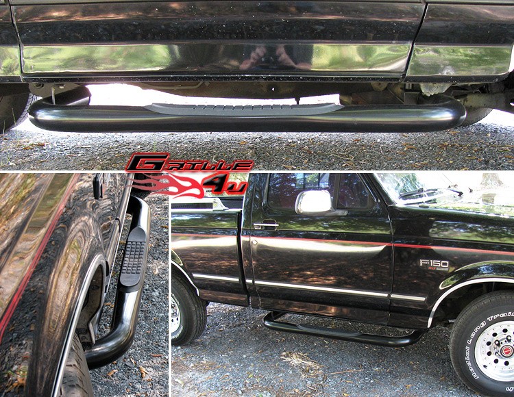 80 96 Ford Bronco/F Serie​s Reg Cab Black Nerf Bars (Fits Bronco)