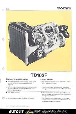 1989 Volvo TD102F Turbo Diesel Truck Engine Brochure