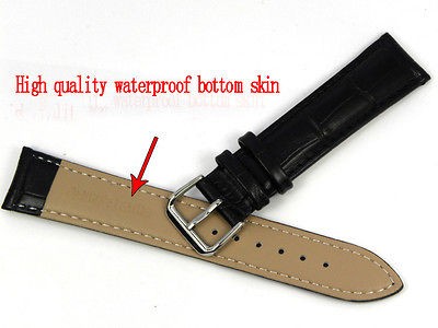 Special：High quality Cozy Sweatband Black Genuine leather Wristwatch 