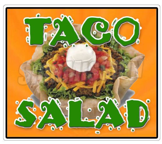 TACO SALAD Concession Decal mexican food menu cart trailer stand 