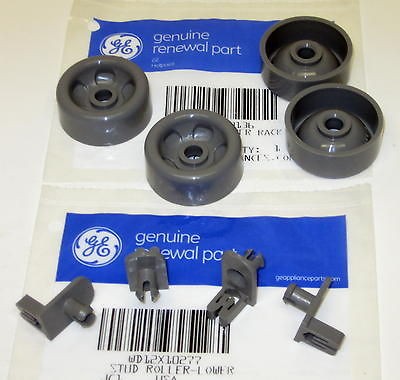   PAK of WD12X10136 & WD12X10277 GE Dishwasher Rack Roller Wheel & Stud