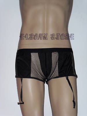 BLK New Mens Mesh underwear Garter thong Shorts TJD018