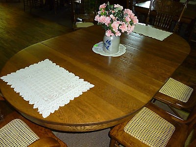 Antique Oak Table Extension w/ 3 leaves, 42 round Refinished Claw 