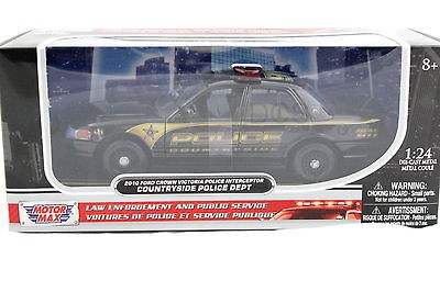   2010 FORD CROWN VICTORIA POLICE INTERCEPTOR BLACK 1/24 DIECAST CAR