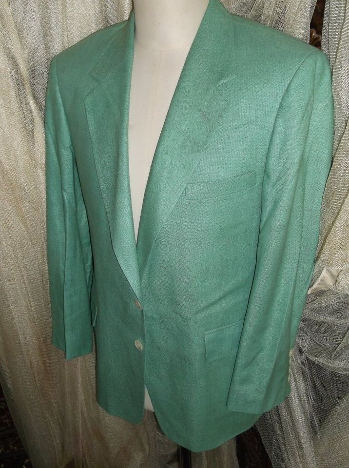 D23 42S 100% raw SILK IRVINE BLAZER Sport Coat Jacket mens light green 