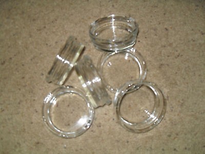 Lot of 6 Clear 3 1/4 Round Glass Ashtrays