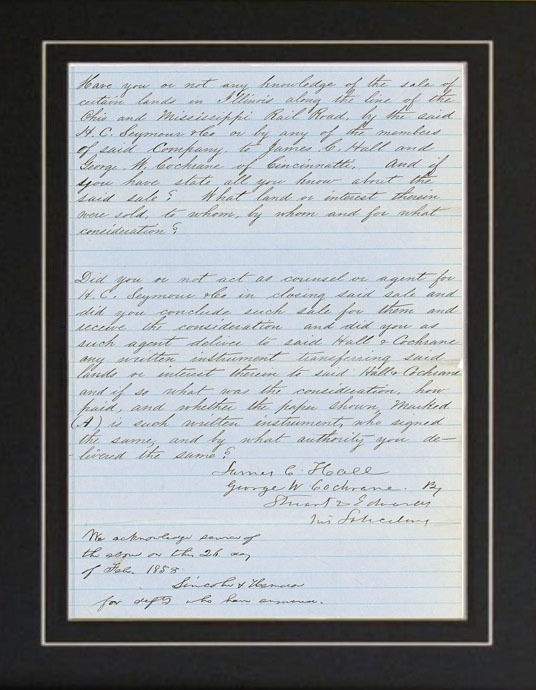 Abraham Lincoln William Herndon Signed Legal Document