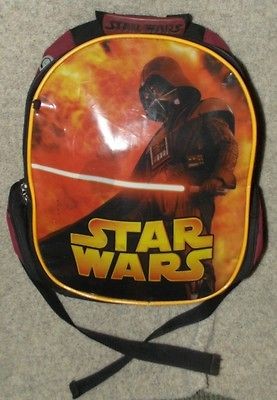 Rare Star Wars Darth Vader Backpack w/ 4 Zip Pouches & CD player pouch 