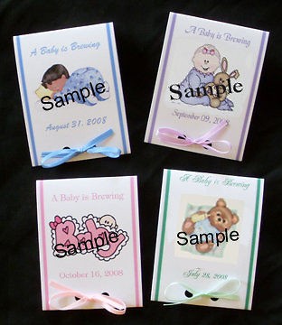 Baby Shower Personalized TEA BAG Favors ~ Tea Included