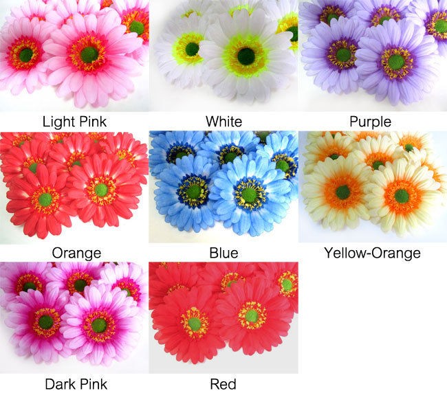 GERBERA DAISY BUSHES WITH 7 DAISIES Silk Flowers, Artificial 
