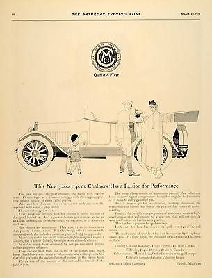 1916 Ad Chalmers Antique Car Detroit Hula Hoop Child   ORIGINAL 