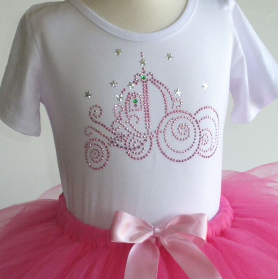 6X pink Cinderella costume tutu & SpArKle rhinestone t shirt Disney 