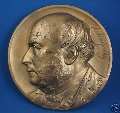 1881 Barbedienne signed bronze plaque JULES GREVY