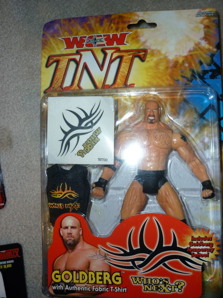 Toy Biz WCW TNT Goldberg w/Fabric T Shirt & Tattoo action figure 2000 