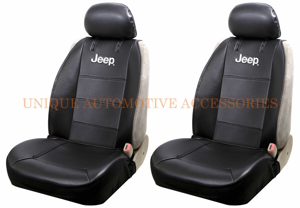 JEEP MOPAR ORIGINAL BLACK SYNTHETIC LEATHER SIDE LESS SEAT COVERS 