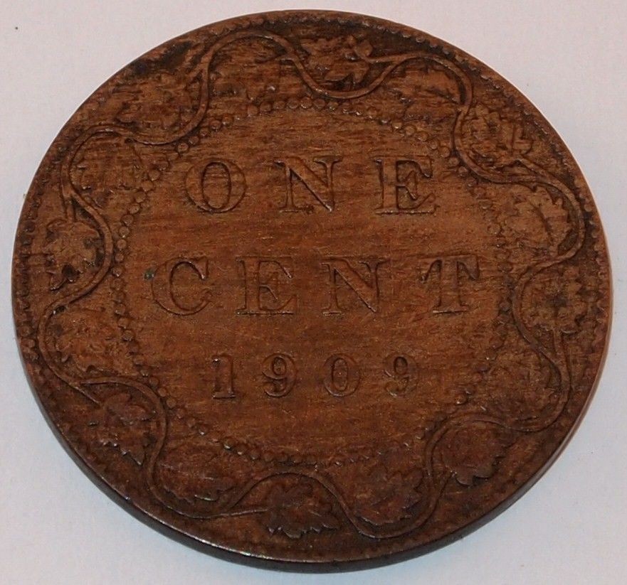 1909 Canada Canadian PENNY 1 one CENT LARGE cent COIN