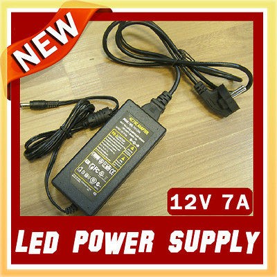 84W Led Power Supply Adapter 12V 7A for 5050/3528 Led Strip or LCD 