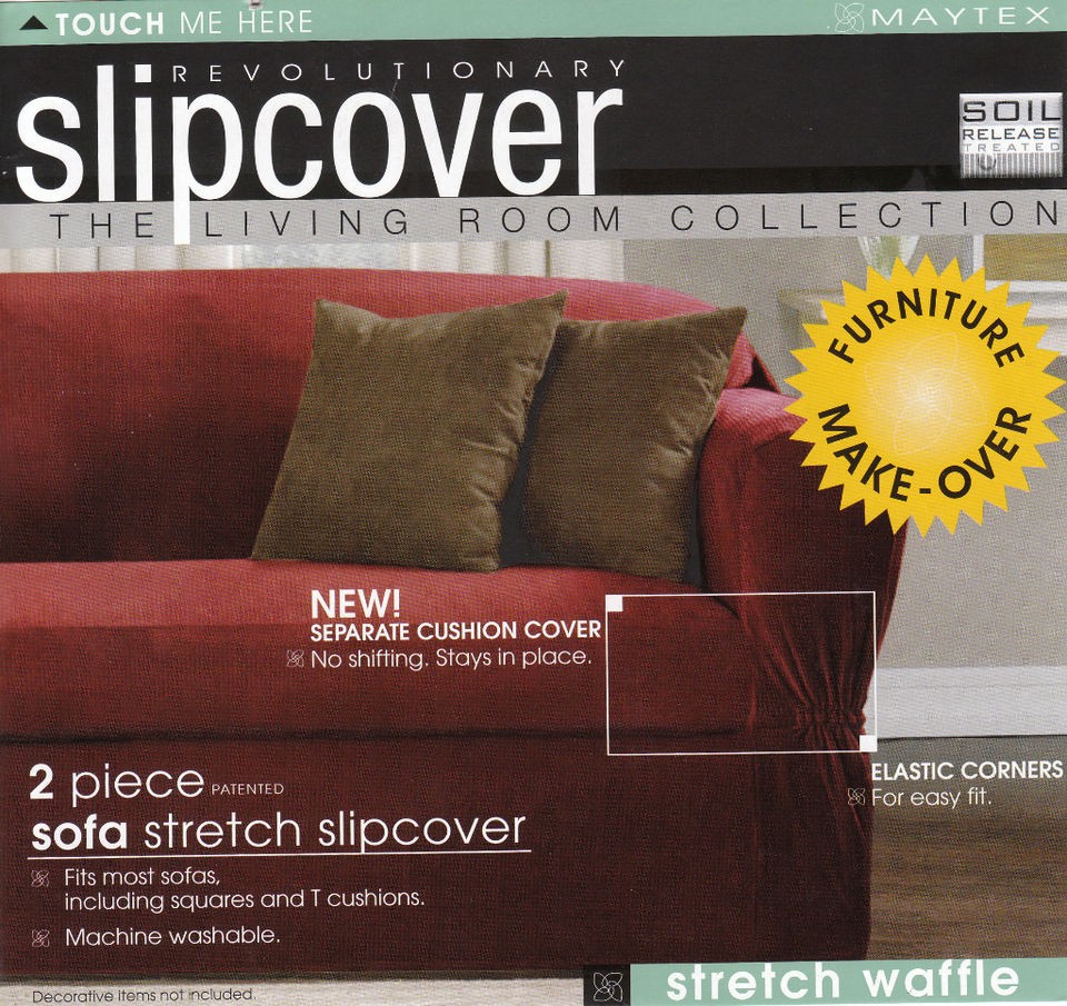 New Maytex Mills Waffle Stretch Sofa, Loveseat or Recliner Slipcovers