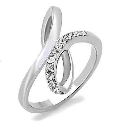   Steel Infinity Knot Cubic Zirconia CZ Ring U CHOOSE SIZE 5 6 7 8 9