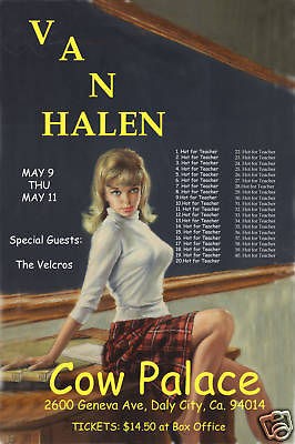David Lee Roth & Van Halen at The Cow Palace Concert Poster Circa 