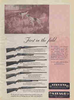 1948 SAVAGE MODEL 99 LEVER RIFLE AD with 8 OTHER RIFLE AND SHOTGUN 