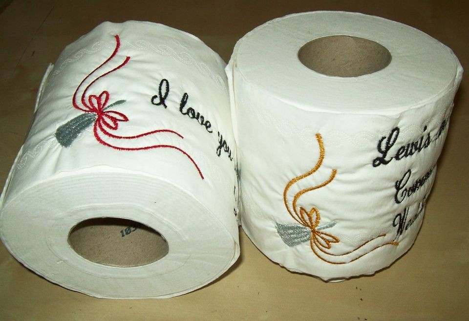 Personalised Christmas Gift ~ Novelty Embroidered Toilet Paper, Toilet 
