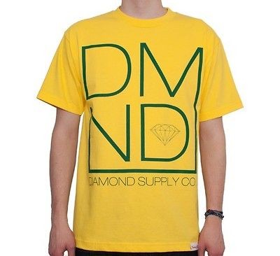 Diamond Supply Co. Mod Yellow Green T Shirt og logo DMND smoke rings 