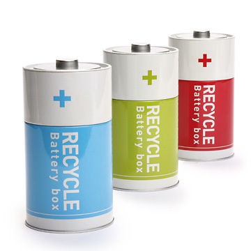 Save Earth Gift Tin Recycle Battery Storage Boxe Decor Home Office 
