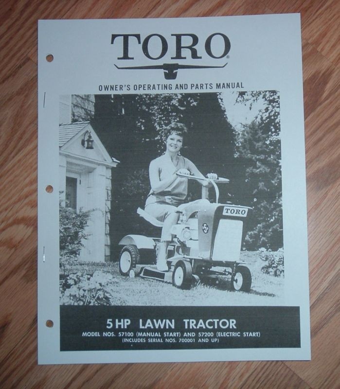 TORO OWNERS MANUAL PARTS CATALOG 5 HP LAWN TRACTOR
