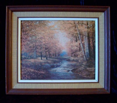 Autumn Leaves Signed and dated by Robert Wood 1959 Litho In USA