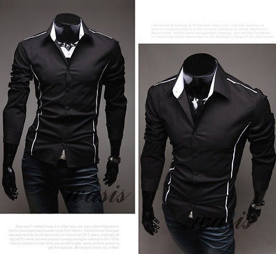 6079 New Mens Long sleeve Luxury Casual Slim Fit Stylish Dress Shirts 
