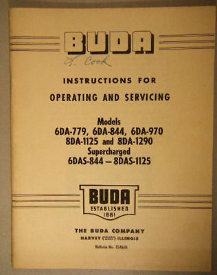 BUDA DIESEL ENGINES OPERATION AND SERVICING INSTR.