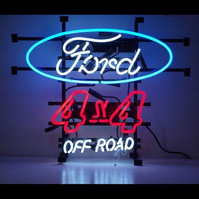 Neon sign Ford dealership Oval 4x4 off road pick up truck F 150 F 250 