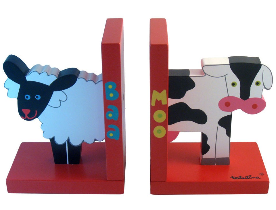 Baa Sheep & Moo Cow Bookends By Tatutina   Unique Childrens Gift