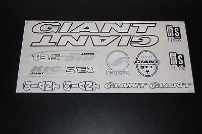 Giant XTC SE1 Stickers White, Black & Silver.