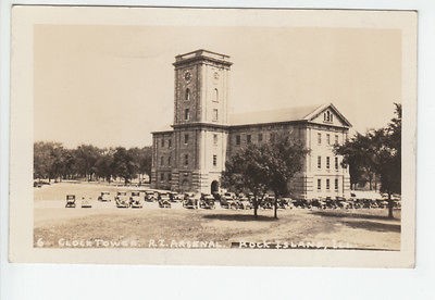 Clock Tower Rock Island Arsenal Illinois IL Old RPPC Postcard Vintage 