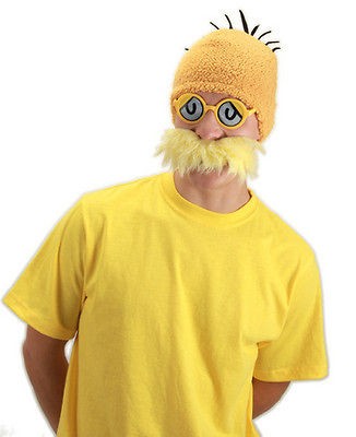 Dr Seuss LORAX Costume Accessory KIT yellow mustache glasses beanie