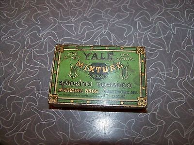 Antique Yale Mixture Smoking Tobacco Tin One Ounce Marburg Bros.