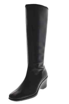 Karen Scott NEW Venice Black Pleather Wedges Knee High Boots Shoes 9 