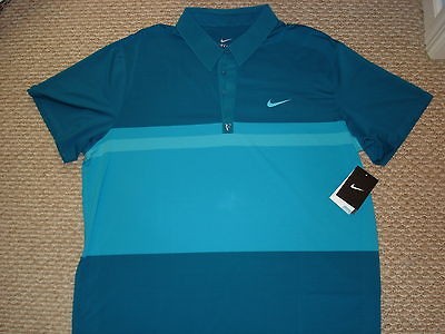 NWT NlKE Federer RF Smash Stripe Polo Shirt Blue 446905 323 Nadal 