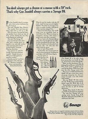 1972 Gus Sandell Savage 99 Gun Ad 4 Models