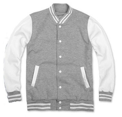 Men Baseball Jacket/Letterm​an Varsity jacket Gray M size