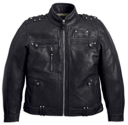 Harley Davidson Mens Black Leather Valor Jacket with Removable Vest 