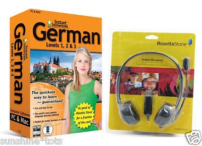 NEW Language Software Instant Immersion German AND Rosetta Stone USB 