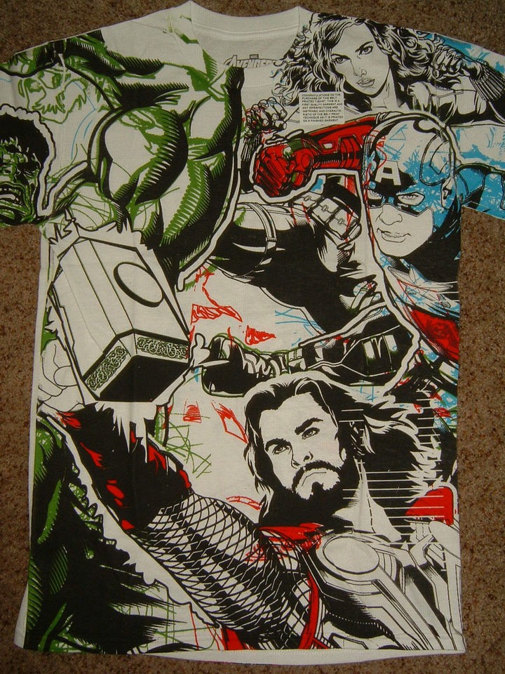   Movie Captain America Hulk Iron Man Allover Belt Marvel Comic Shirt