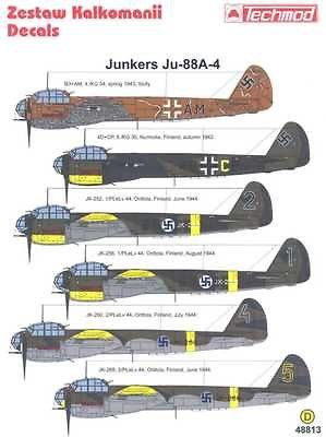 techmod decals 1 48 junkers ju 88a 4 german bomber